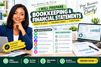 prepare financial statements, profit and loss, balance sheet and cashflow report