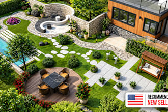 3d landscape design, landscape plan, 3d garden design, patio and outdoor design