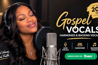 record female gospel vocals, harmonies and backing vocal for you
