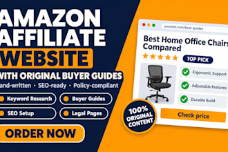 build an amazon affiliate website with original buyer guides and SEO