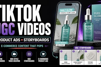 do tiktok promotional video, ugc story board image video creation for ecommerce