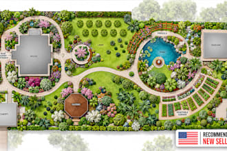do custom planting design, 2d landscape plan, premium garden layout, patio