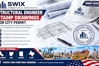 be california ohio az texas structural engineer stamp drawings for city permit