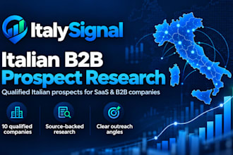 research the italian b2b market and qualified companies