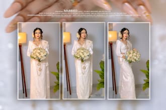 do wedding album design and digital photo collage