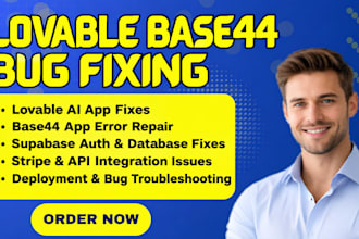 fix lovable ai base44 app bugs supabase auth stripe api integrate and deployment