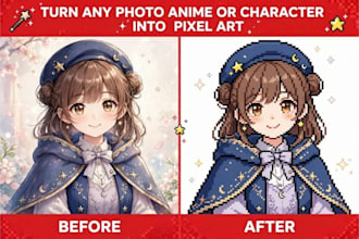 turn your photo into a custom pixel art portrait or avatar