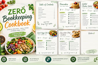 design zero bookeeping cookbook recipe layoutprint ready interior printable page