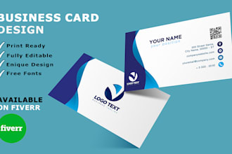 do unique business card or professional visiting card design