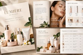 design skincare product catalogs beauty lookbooks and wholesale line sheets
