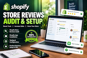 shopify store reviews audit shopify app installation testing product reviews cro