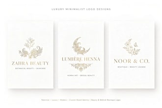 design luxury minimalist logo for boutique beauty and mehndi brand