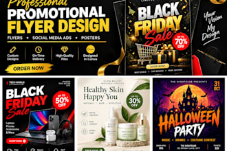 do ai halloween promotional videos, etsy, halloween flyers, promotional designs