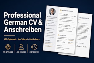 create a professional german CV and cover letter ats ready