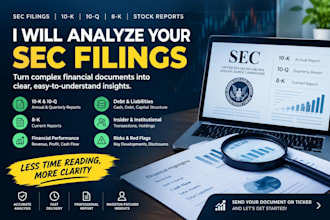 analyze sec filings, 10k, 10q, 8k and stock reports