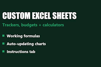 build a custom excel tracker, budget, or calculator with formulas