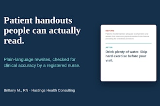 rewrite patient education material in plain language