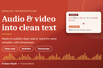 transcribe your english audio or video, clean or verbatim