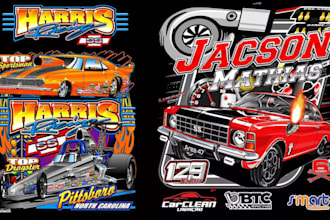 design custom racing, automotive, drag racing, or hot rod t shirt design