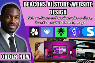 design a beacons ai store and systeme io funnel for  business
