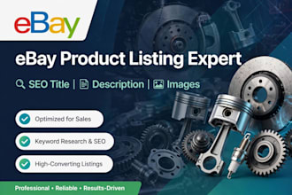 do ebay product research, car parts hunting and listing