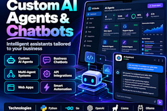 develop custom ai agents, chatbots and llm solutions