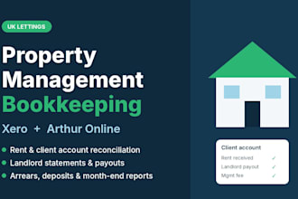 do UK property management bookkeeping in xero and arthur online