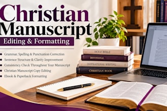 copy edit and format your christian manuscript for self publishing
