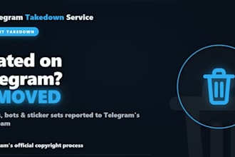 auto banning telegram channel,takedown tiktok page,remove harassing copyright,yt