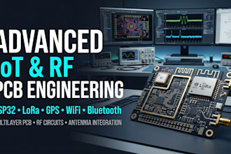 develop advanced iot rf pcb hardware for esp32 lora gps wifi and bluetooth