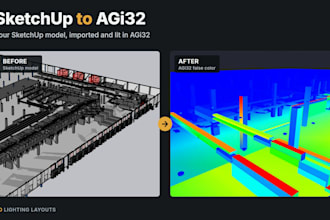 import your sketchup model into agi32 and run lighting calculations