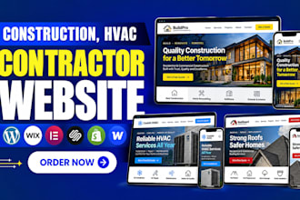 design plumbing hvac roofing electrician contractor wordpress website SEO setup