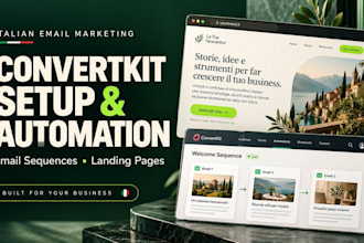 setup italian converkit expert email sequence email automation landing page