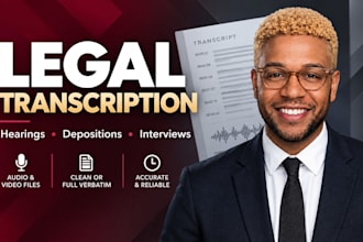 provide legal transcription for depositions, hearings, and interviews