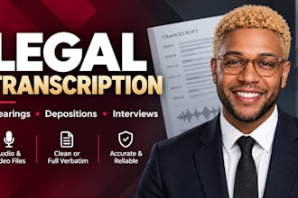 provide legal transcription for depositions, hearings, and interviews