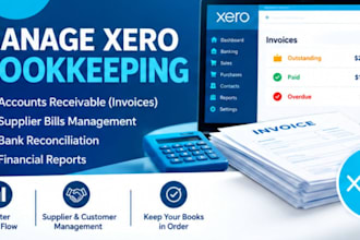 manage xero bookkepping accounts receivable invoices supplier bills management