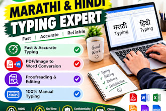 do professional marathi and hindi typing and proofreading