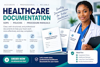 write healthcare sops, policies, and procedure manuals