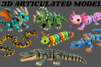 create articulated 3d models flexible toys and printable stl files
