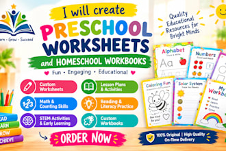 create preschool worksheets and homeschool workbooks