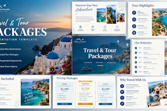 design a professional travel agency and tour package presentation