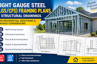 design light gauge steel framing plans and structural drawings