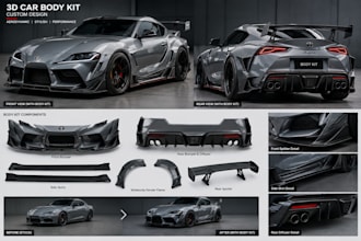 create 3d vehicle modeling custom body kit development