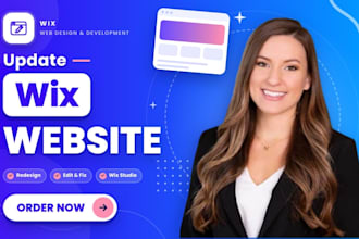 redesign wix website, update wix website, edit or build wix website