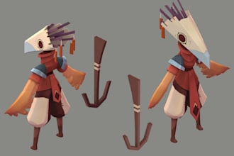 create 3d cartoon character design, anime character