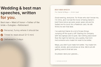do speech writing for your wedding best man maid of honor or eulogy