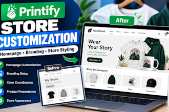 customize your printify pop up store homepage and branding