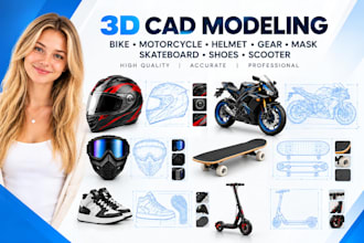 do 3d bike motorcycle helmet gear wear mask skateboard shoes scooter cad model