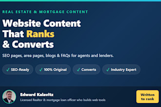 write real estate or mortgage website content that ranks