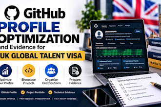 optimize github profile, projects and evidence for UK global talent visa